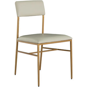 Taliyah Brushed Brass / White Leather Dining Chair