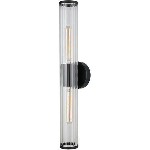 Varvara 2 Light 24 inch Black Bath Vanity Wall Light