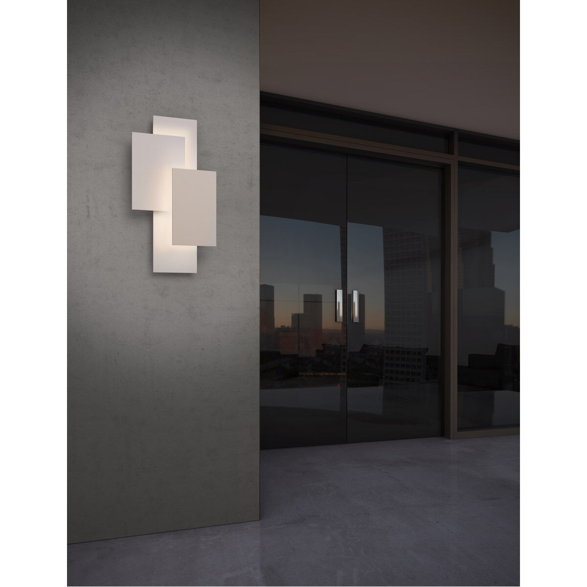 Offset Panels LED 20.75 inch Textured White Indoor-Outdoor Sconce