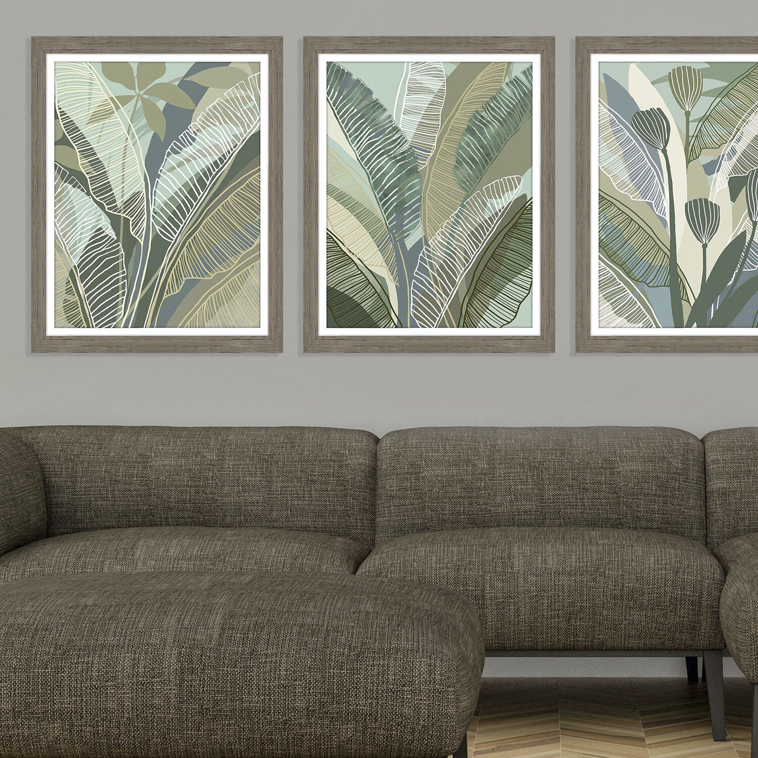 Tropical Botanical 28 X 22 inch Non-Glass Framed Art, Propac