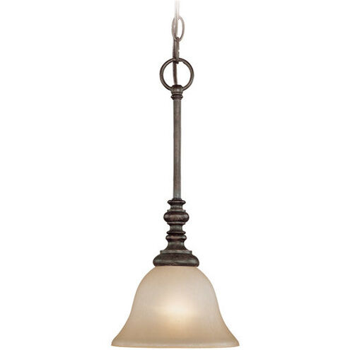 Barrett Place 1 Light 7 inch Mocha Bronze Mini Pendant Ceiling Light in Light Umber Etched