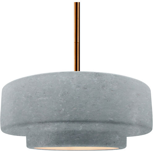 Radiance LED 14.5 inch Brushed Brass and Concrete Pendant Ceiling Light