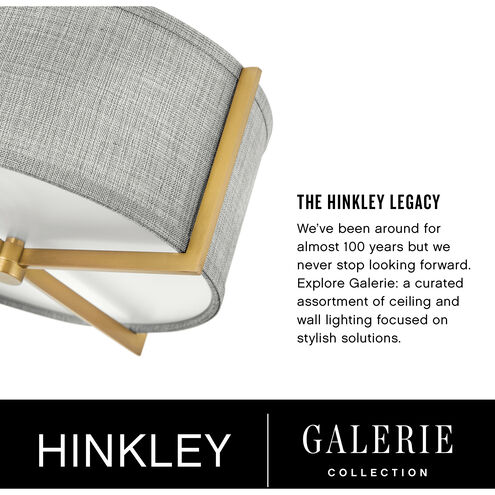 Galerie Axis 4 Light 25.5 inch Heritage Brass Indoor Semi-Flush Mount Ceiling Light