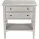 Oxford 30 X 28 inch White Wash Side Table, 2 Drawer