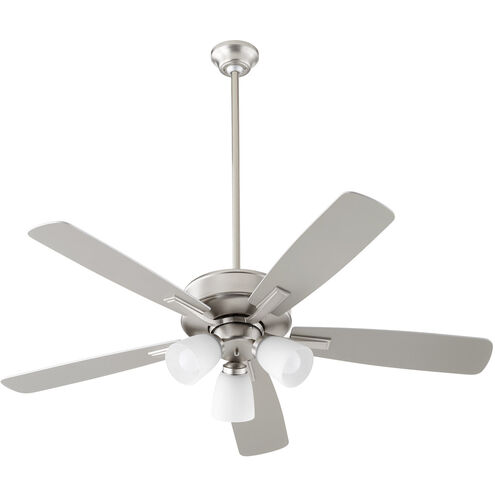 Ovation 52 inch Satin Nickel with Silver/Weathered Gray Blades Ceiling Fan