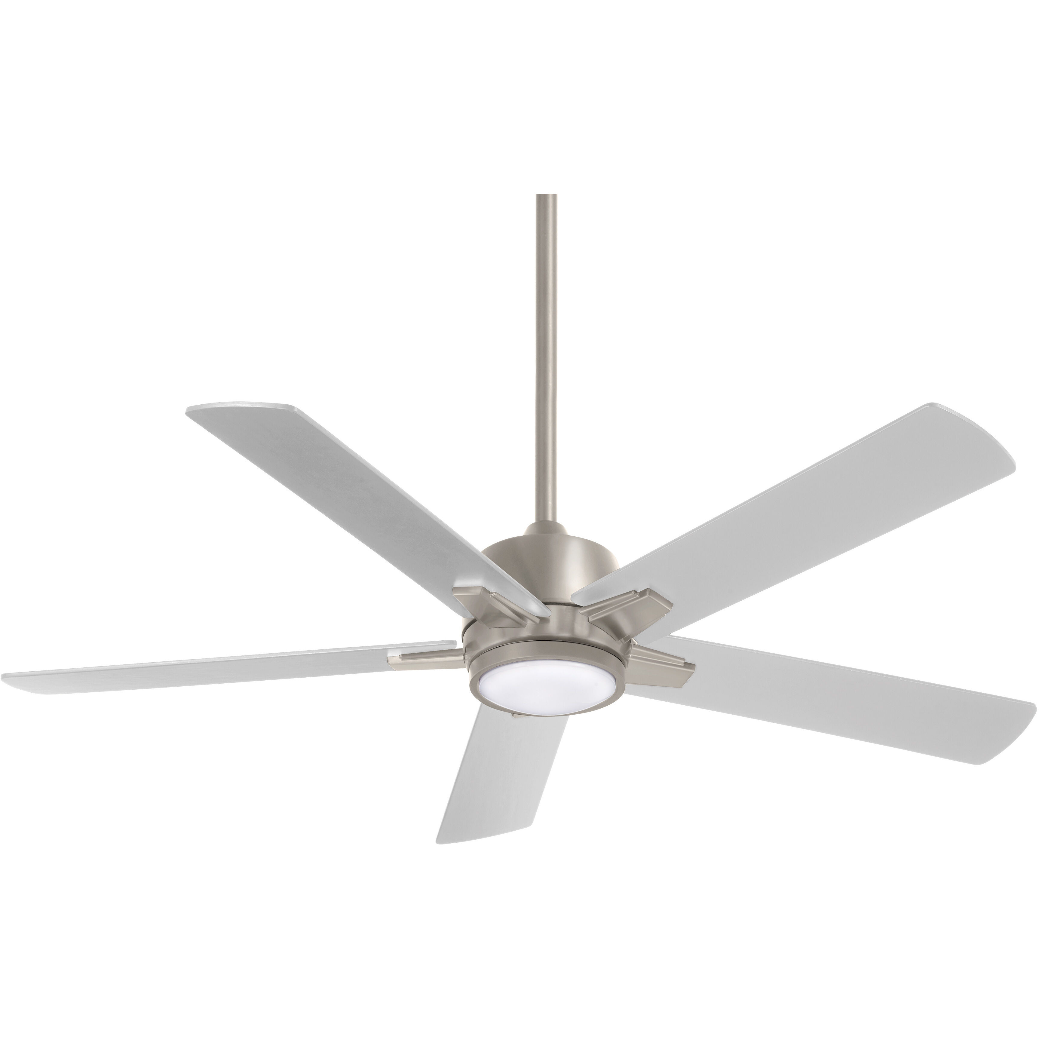 Stout 54 inch Brushed Nickel with Silver Blades Ceiling Fan