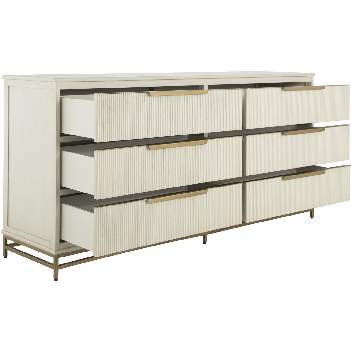 Riggs Stained Gold / Distressed Antique White Dresser