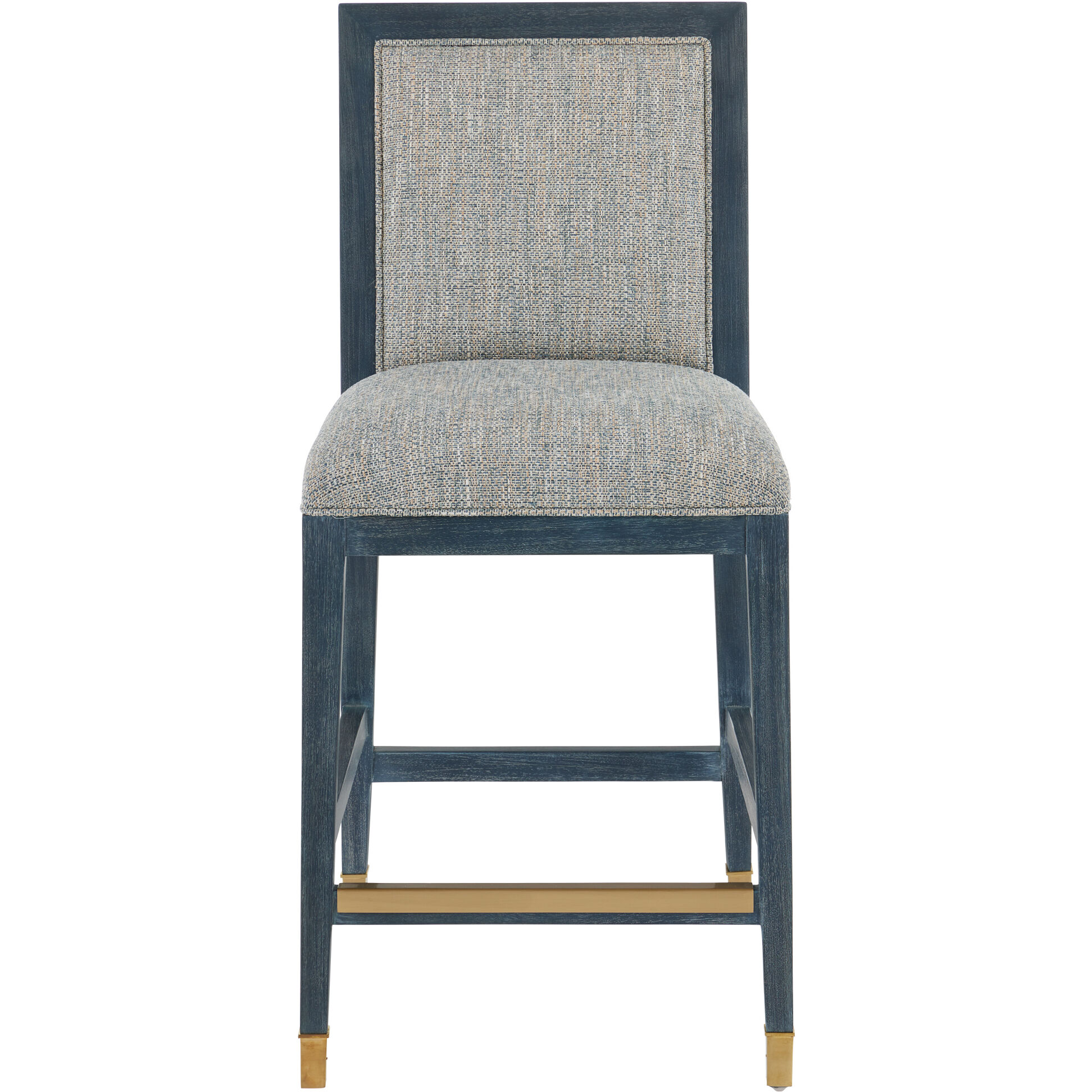 Santos 40 inch Vintage Navy/Performance Barrett Dusk/Satin Brass Counter Stool