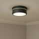 Stralara LED 12 inch Matte Black and Vintage Brass Flush Mount Ceiling Light