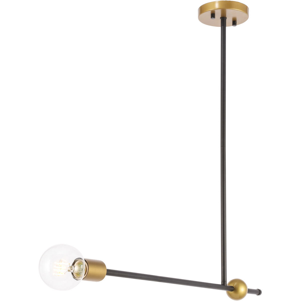 Brees 1 Light 27 inch Black and Brass Pendant Ceiling Light