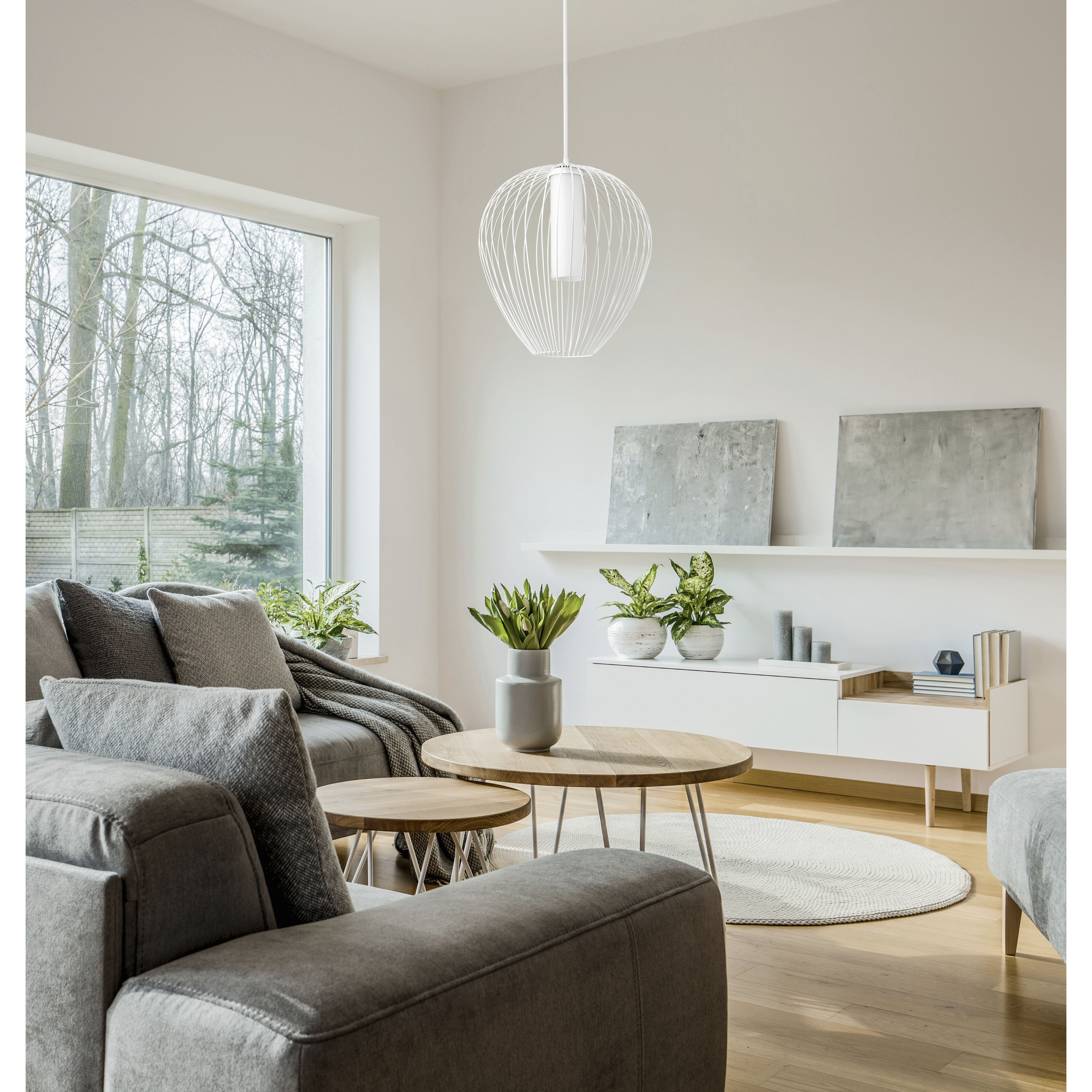 Savanti Pendant Ceiling Light in Tundra White