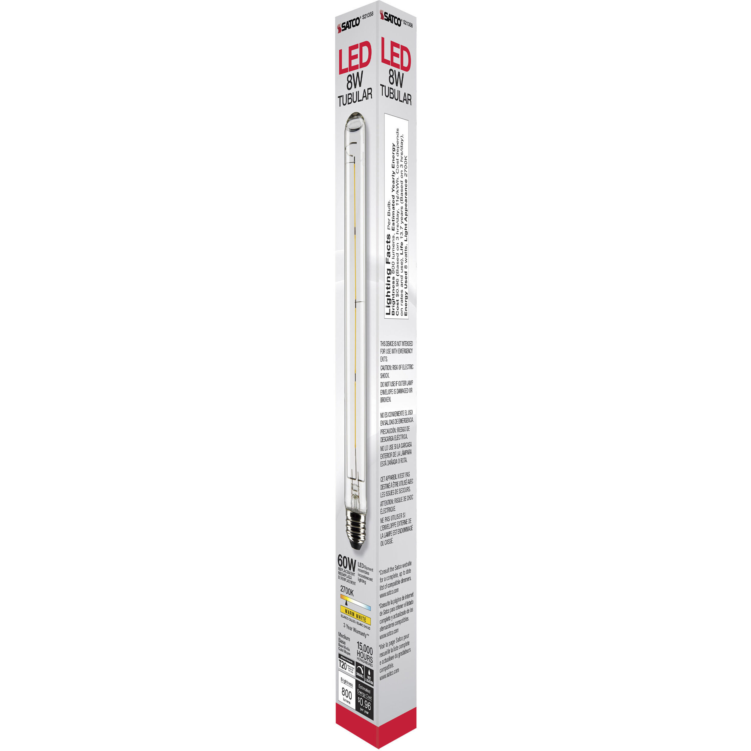 Lumos LED Medium Medium 8.00 watt 2700K LED Filament