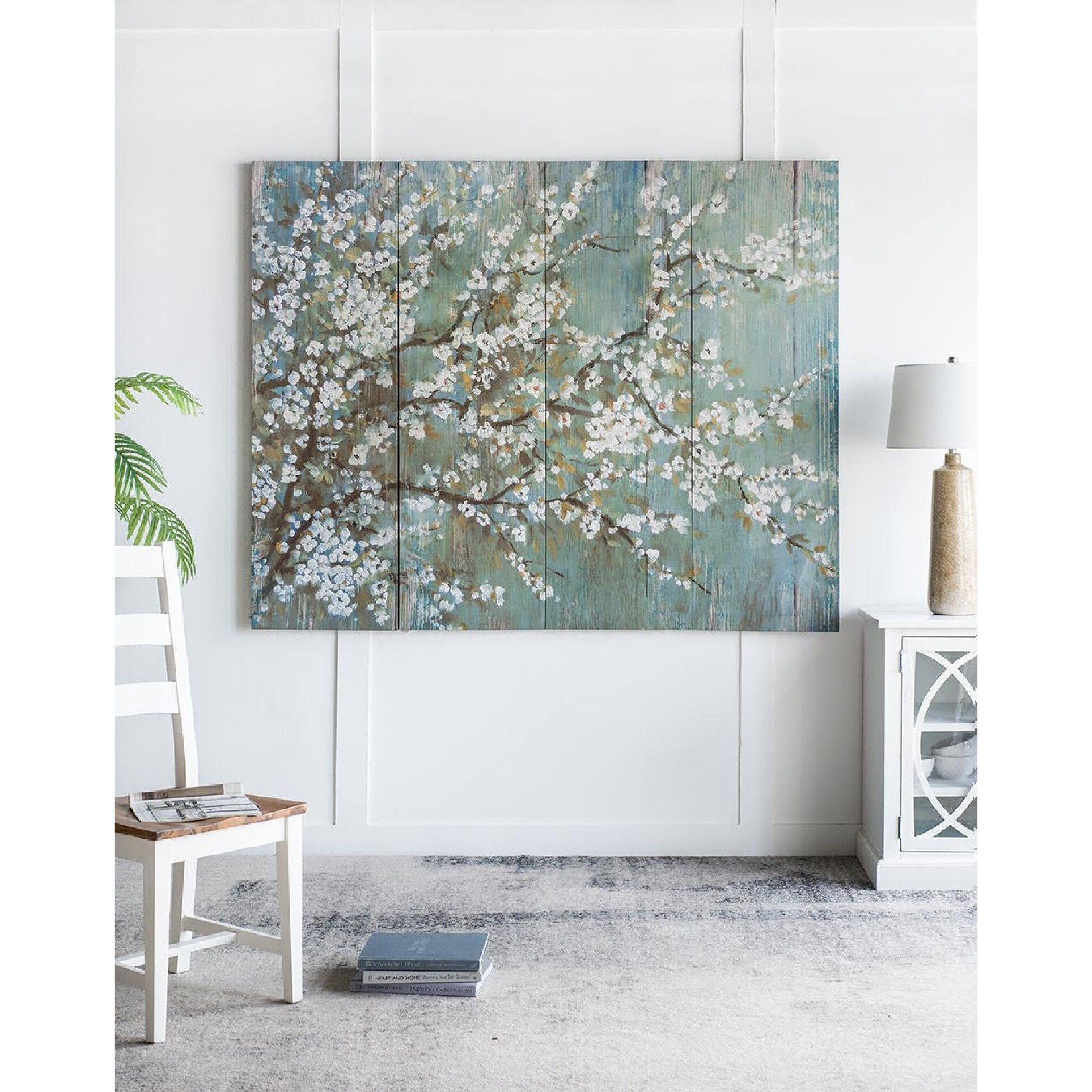 Saison White Cherry Blossom Blue/White/Brown Wall Art