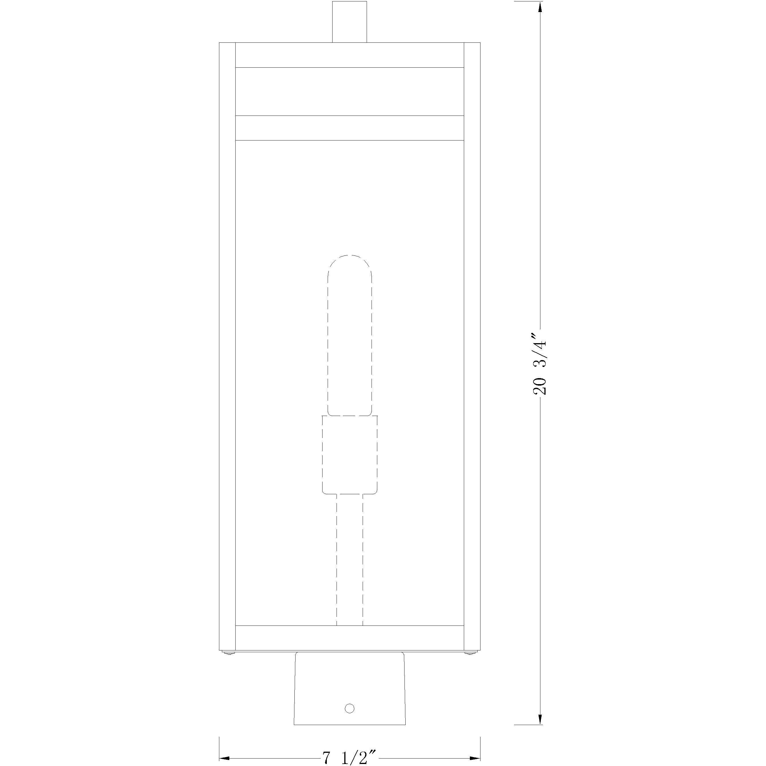 Nuri 1 Light 21 inch Black Outdoor Post Mount Fixture