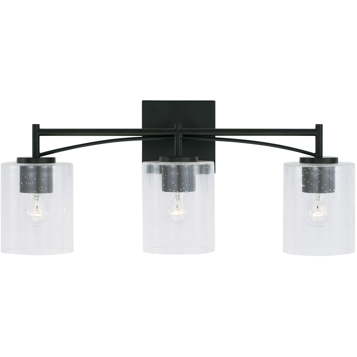 Peyton 3 Light 23 inch Matte Black Vanity Light Wall Light
