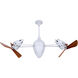 Matthews-Gerbar Ar Ruthiane 16 inch Gloss White with Solid Mahogany Wood Blades Rotational Ceiling Fan, Matthews-Gerbar