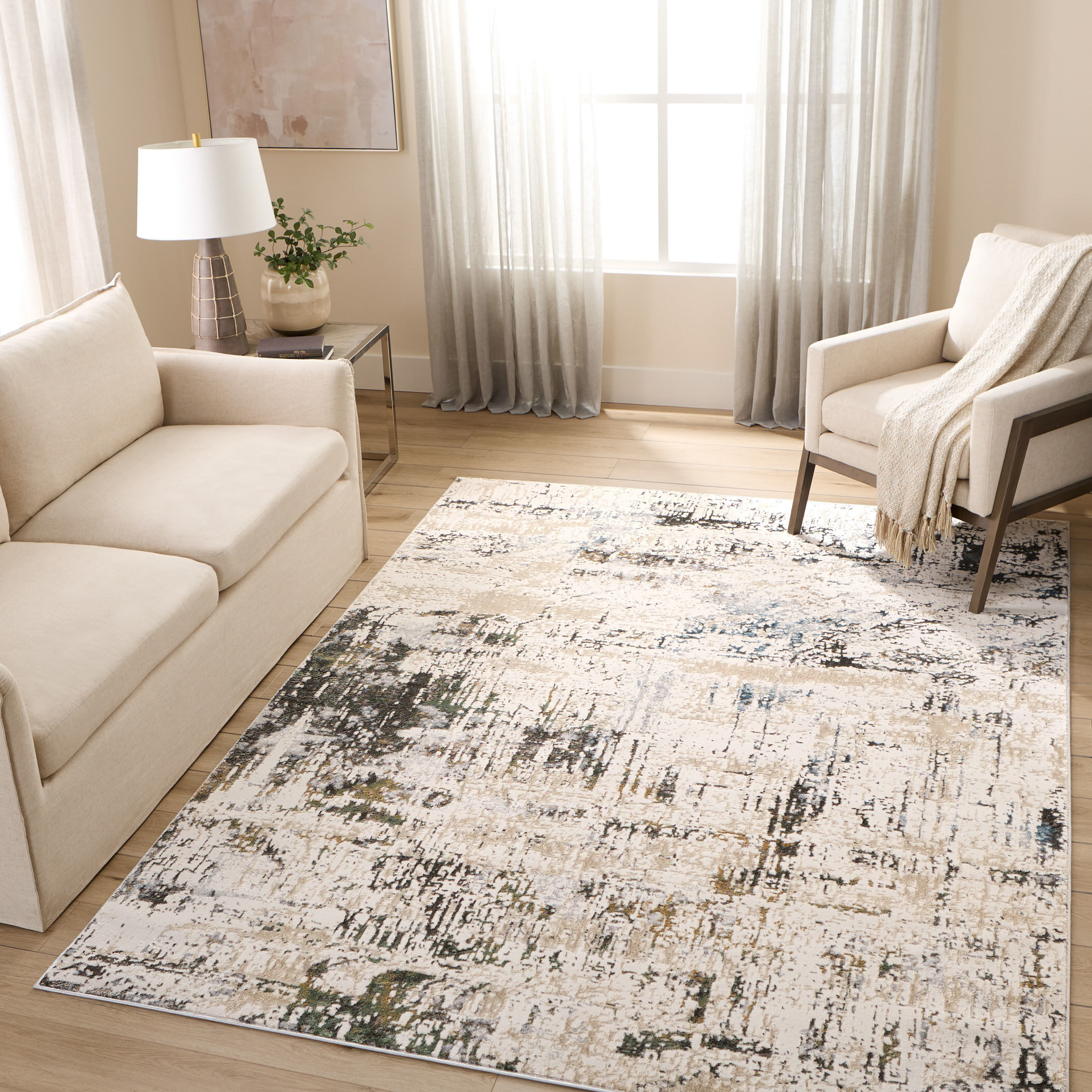 Zaria 114 X 79 inch Mineral Tones Rug in 6 x 9