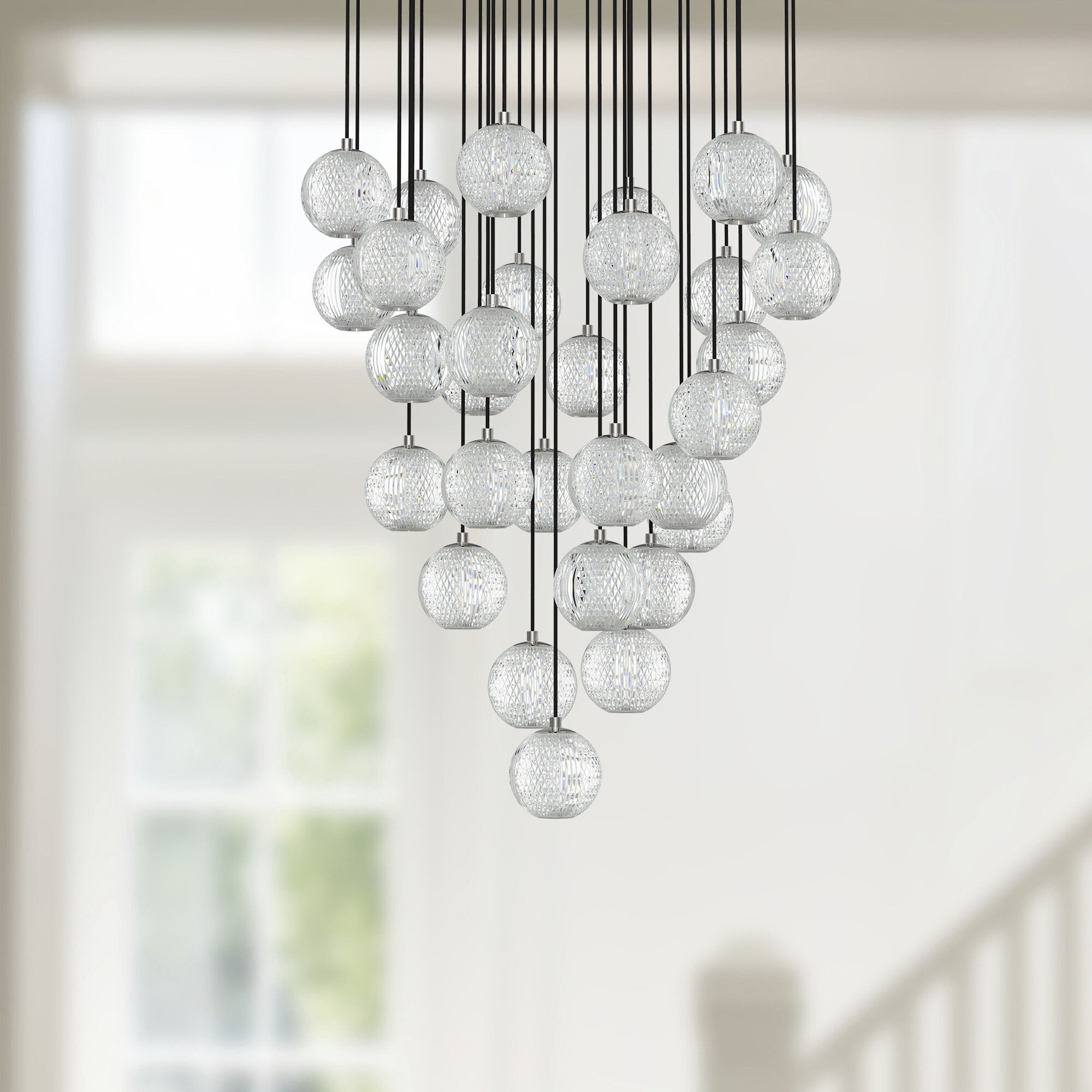 Marni Multi Pendant Ceiling Light in Polished Nickel