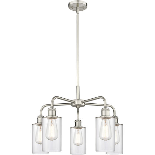 Clymer 5 Light 21.88 inch Satin Nickel Chandelier Ceiling Light in Clear