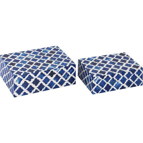 Tucker 8.5 X 6.5 inch Blue with White Box