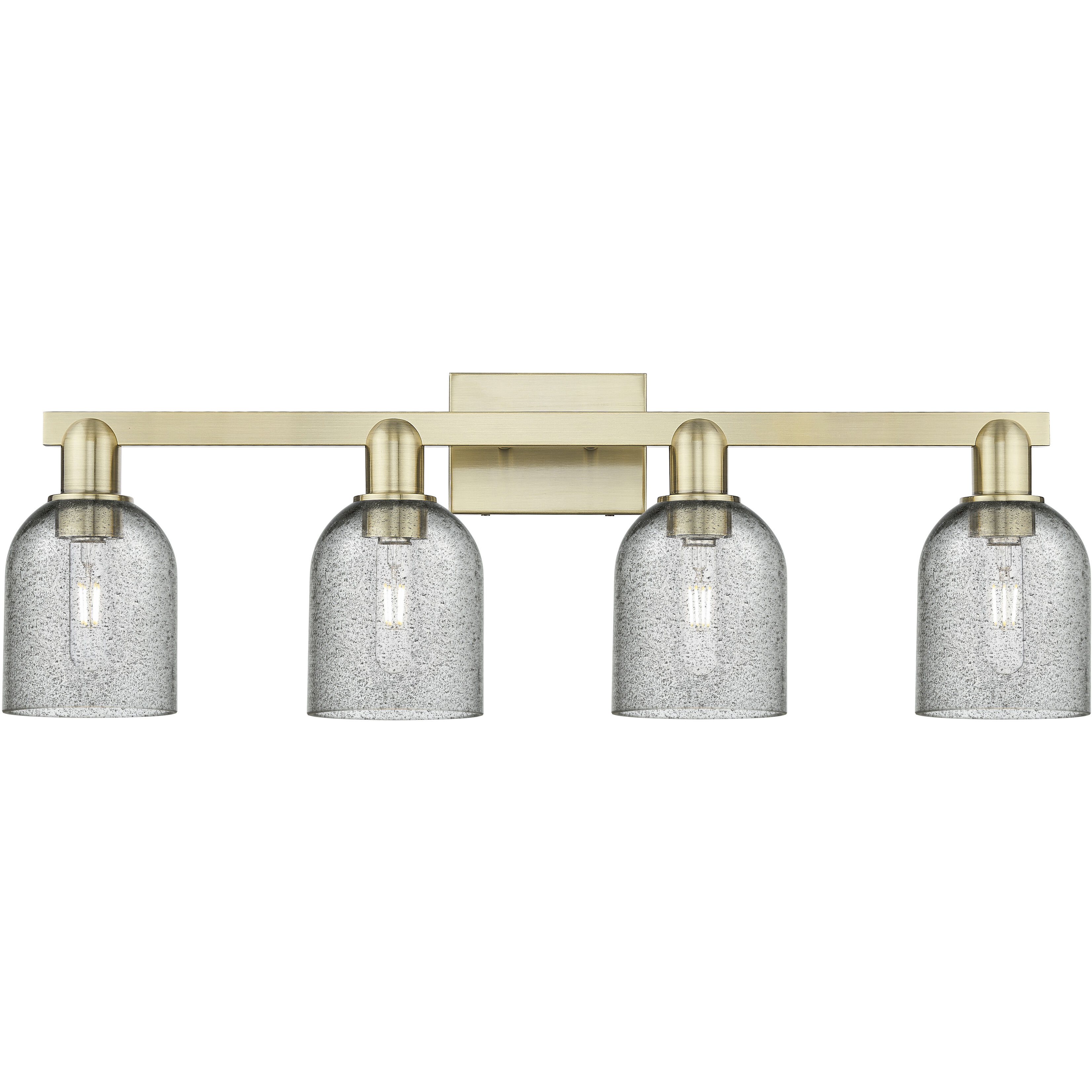 Arcadia Caledonia 4 Light 32 inch Antique Brass Bath Vanity Light Wall Light in Charcoal