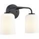 Laphia 2 Light 14 inch Matte Black Bathroom Vanity Light Wall Light
