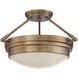Lucerne 2 Light 16.5 inch Warm Brass Semi-Flush Ceiling Light