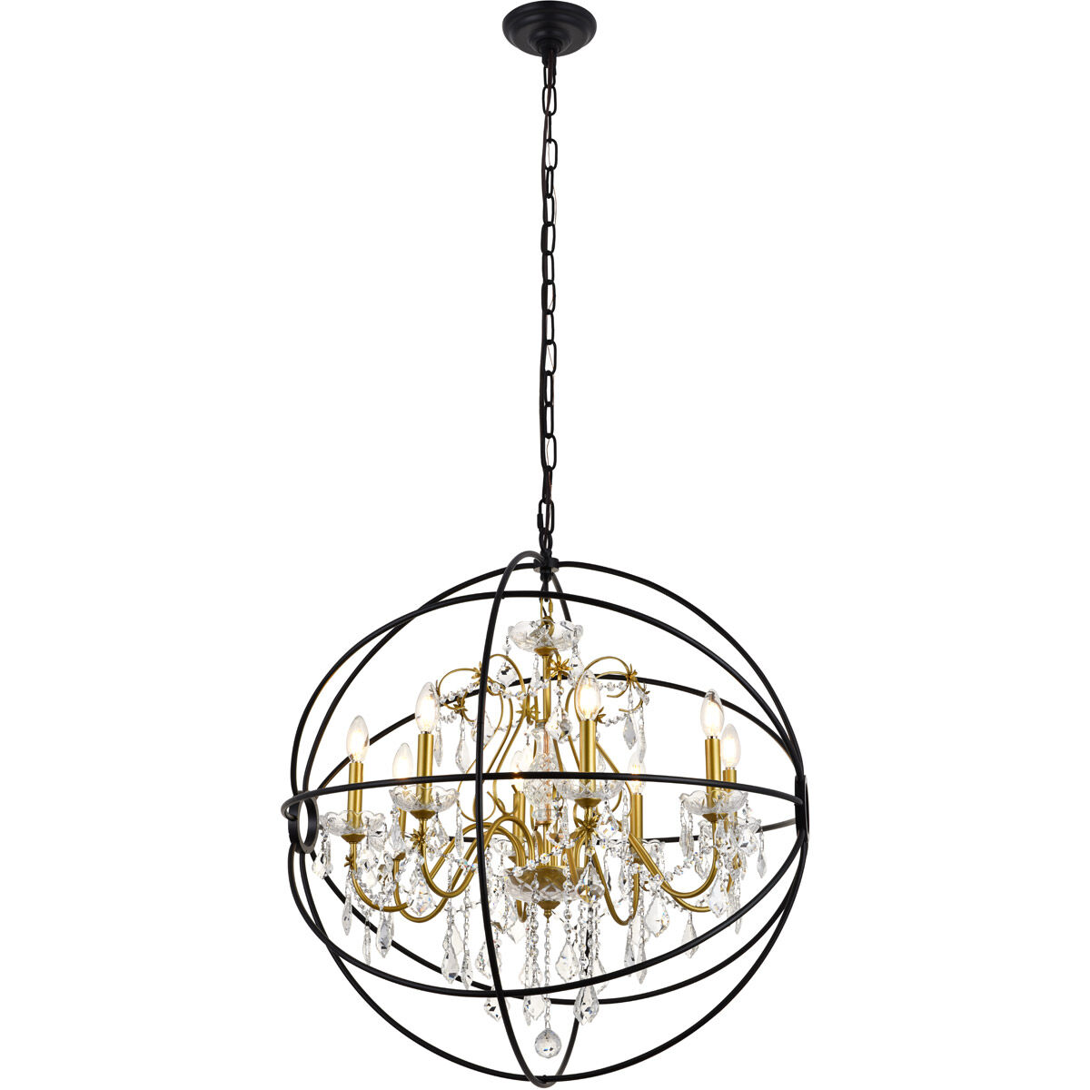 Cordelia 8 Light 32 inch Black and Gold Pendant Ceiling Light