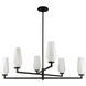 Alora Mood Krysta 6 Light 35.13 inch Matte Black/Opal Glass Chandelier Ceiling Light