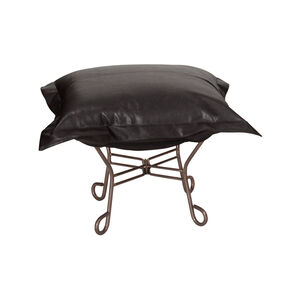 Puff 18 inch Titanium Frame with Black Scroll Ottoman with Cover