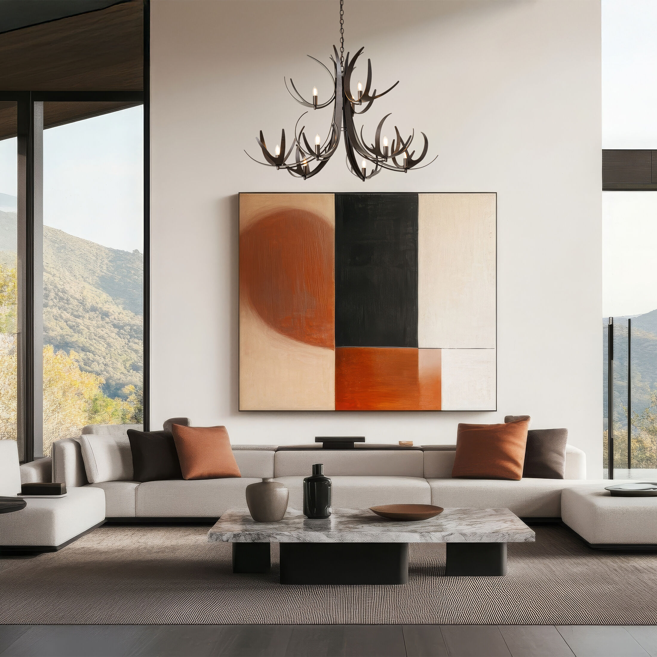 Caribou 9 Light 49.1 inch Dark Smoke Chandelier Ceiling Light