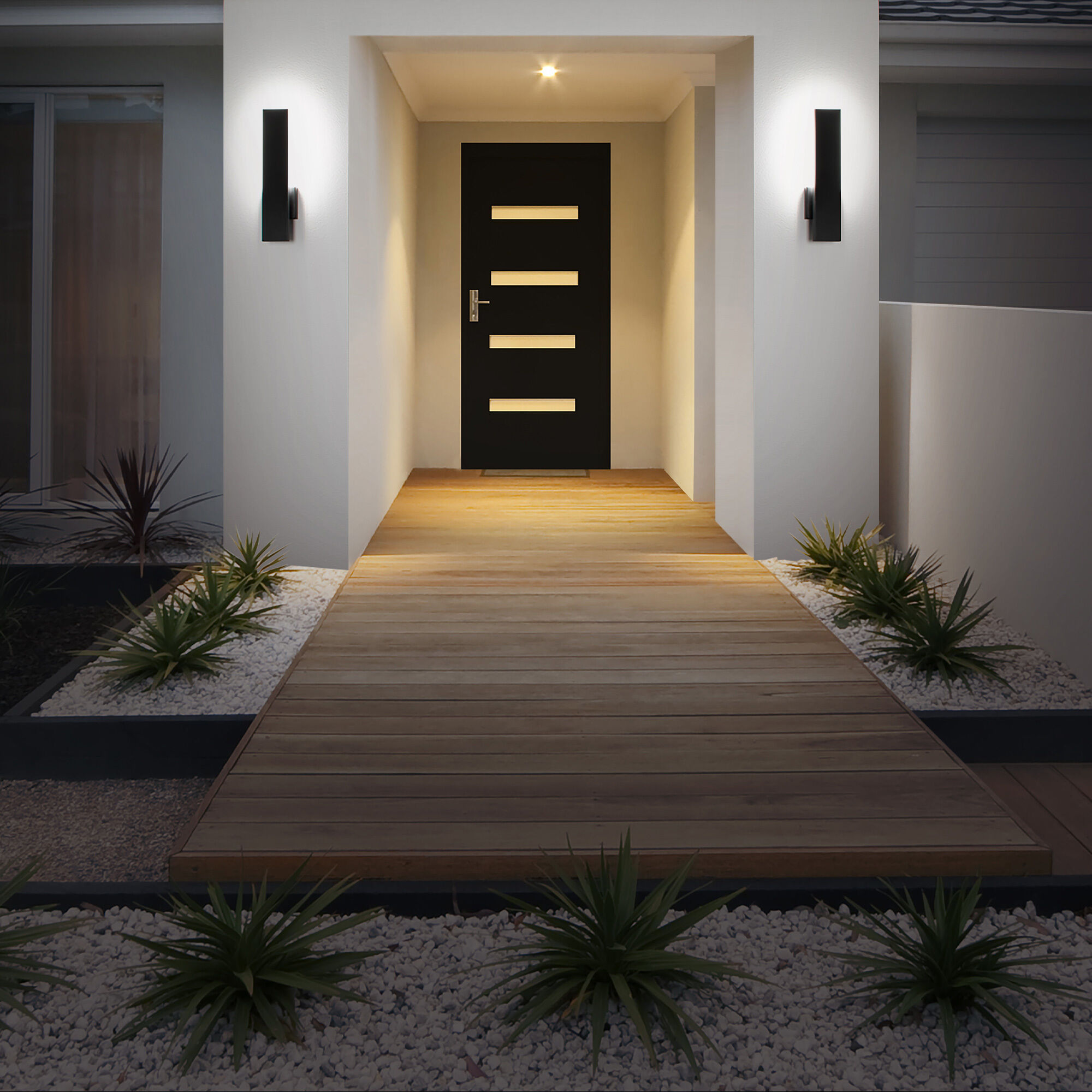 Stag LED 2.5 inch Black Outdoor Wall Light in 3000K, dweLED