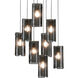 Textured Glass 8 Light 27.4 inch Graphite Multi-Pendant Ceiling Light