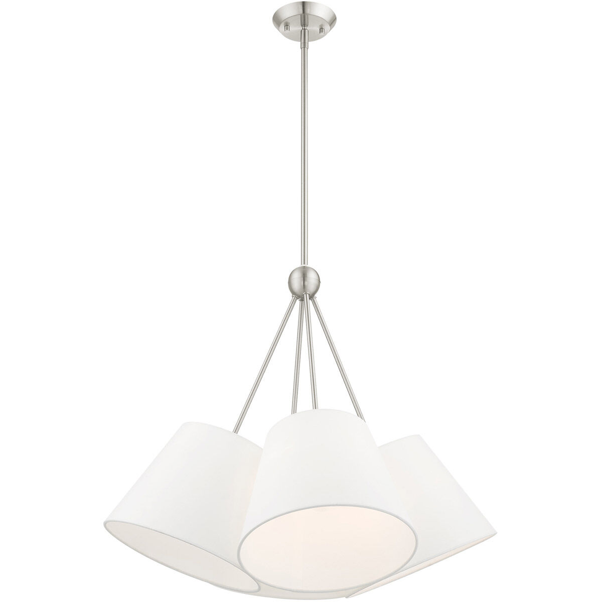 Prato 4 Light 25 inch Brushed Nickel Chandelier Ceiling Light