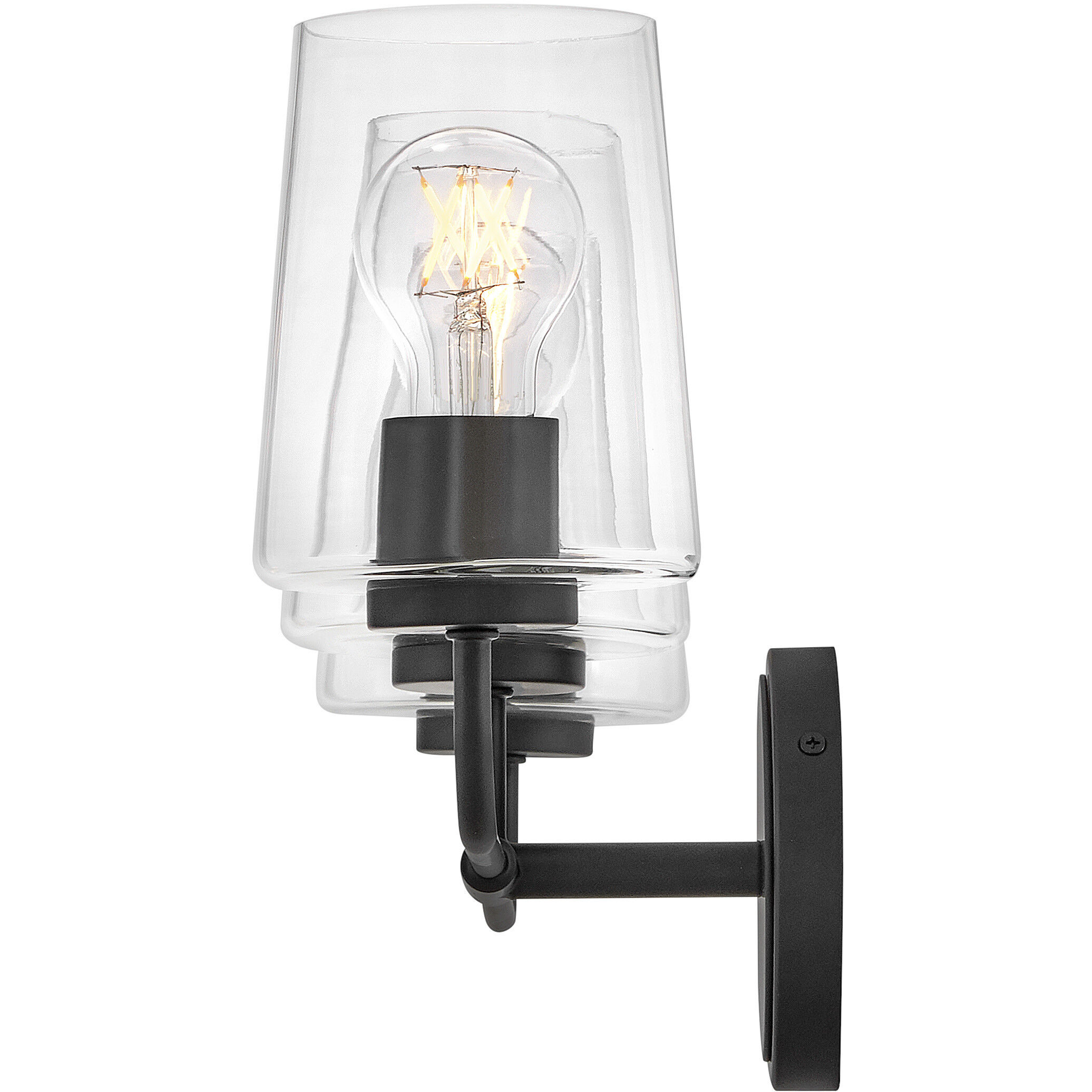 Kline 3 Light 23.75 inch Black Bath Wall Light in Clear