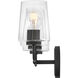 Kline 3 Light 23.75 inch Black Bath Wall Light in Clear