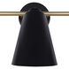 Rame 3 Light 23 inch Black/Gold Vanity Light Wall Light