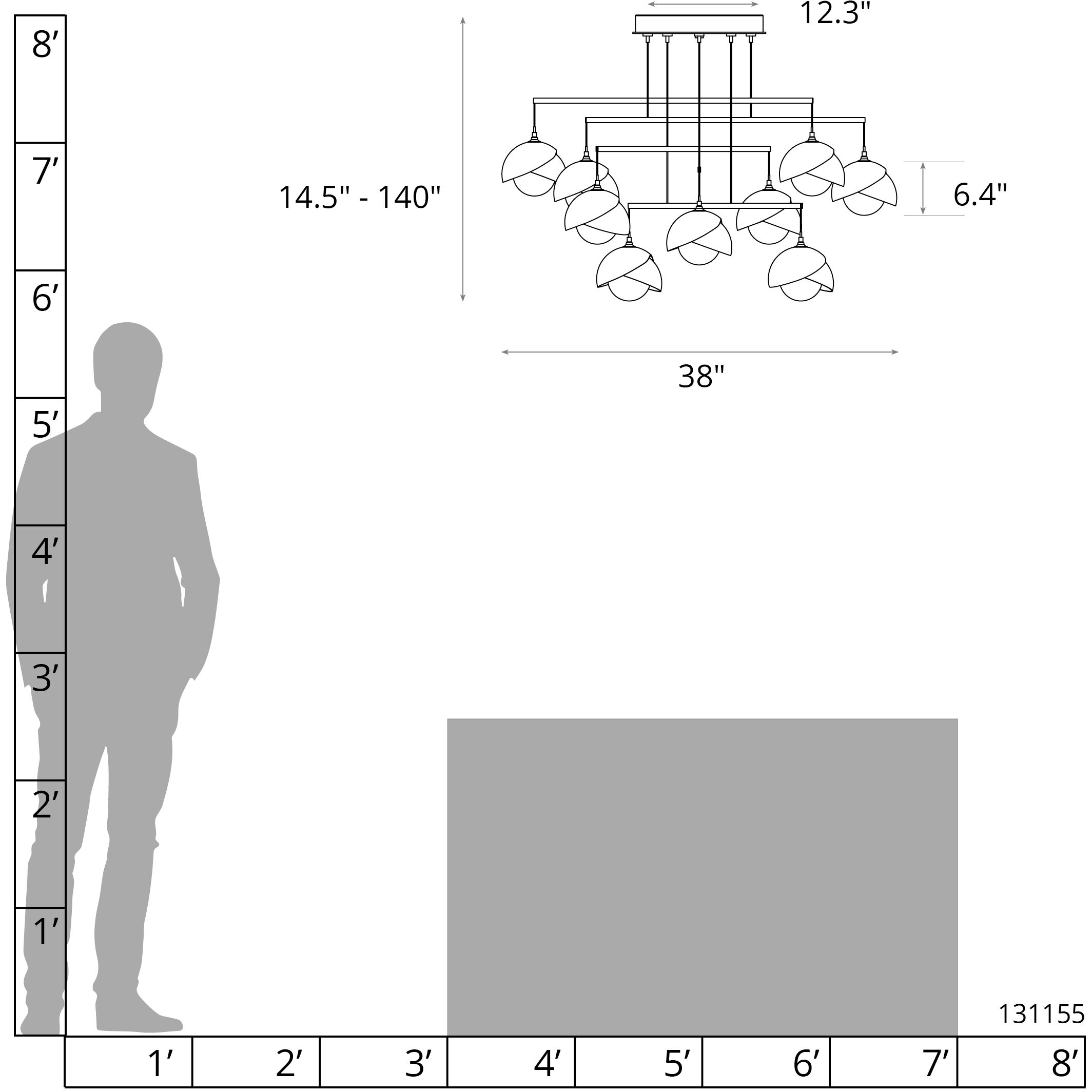 Brooklyn 10 Light 38 inch Oil Rubbed Bronze/Dark Smoke Mobile Pendant Ceiling Light, Double Shade