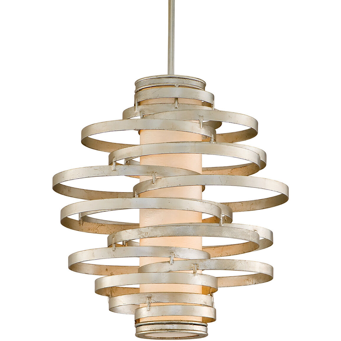 Vertigo 2 Light 18 inch Warm Silver Leaf Pendant Ceiling Light