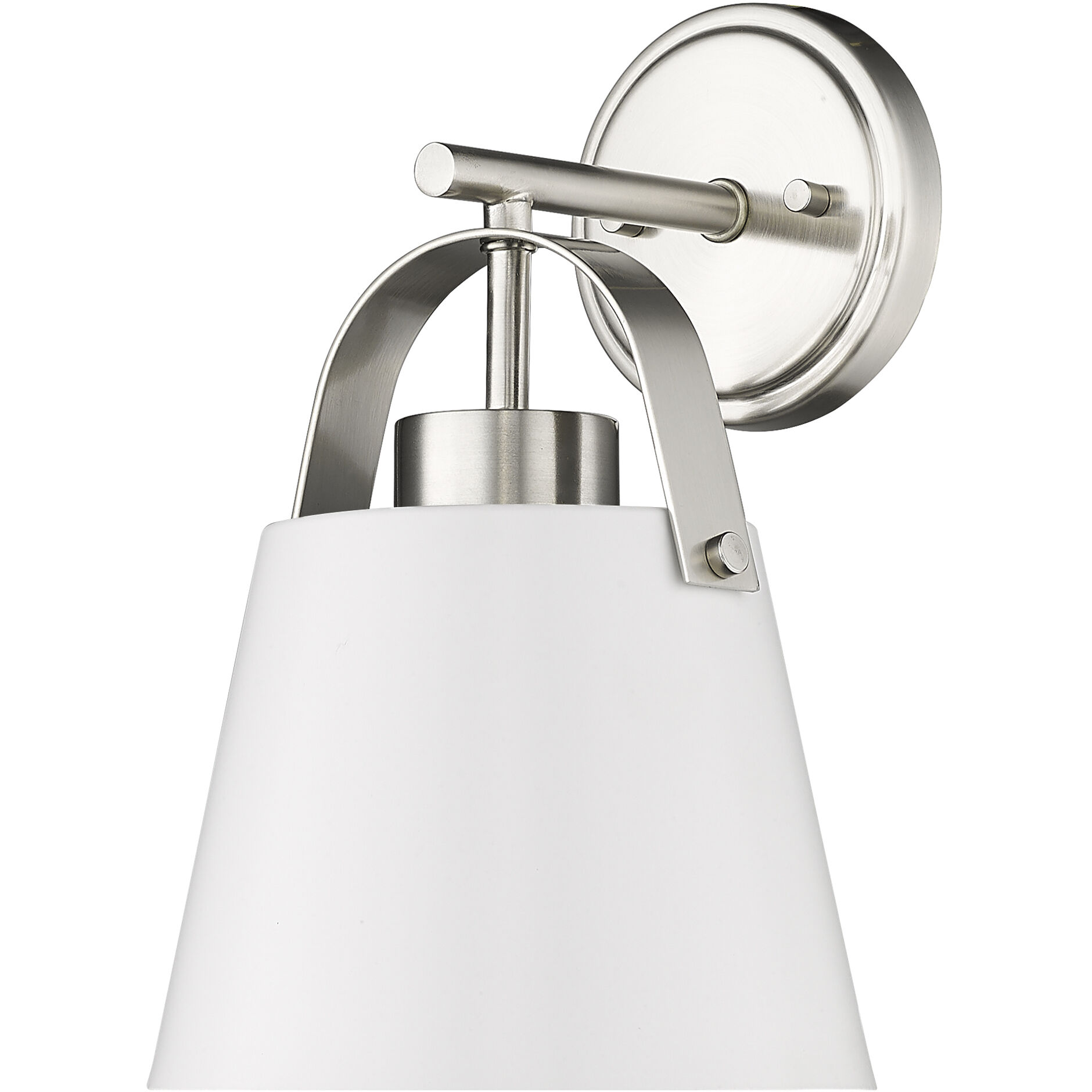 Z-Studio 1 Light 8 inch Matte White and Brushed Nickel Wall Sconce Wall Light