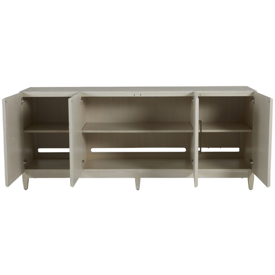 Tilden Cerused White / Antique Bronze / Antique Mirror Cabinet