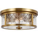 AH by Alexa Hampton Alec 2 Light 13 inch Burnished Brass Flush Mount Ceiling Light