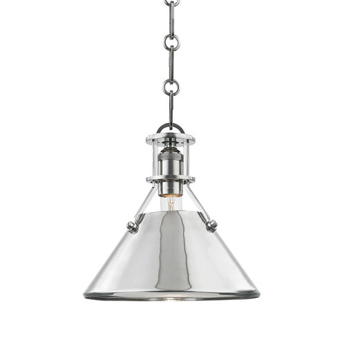 Metal No.2 1 Light 9.5 inch Polished Nickel Pendant Ceiling Light