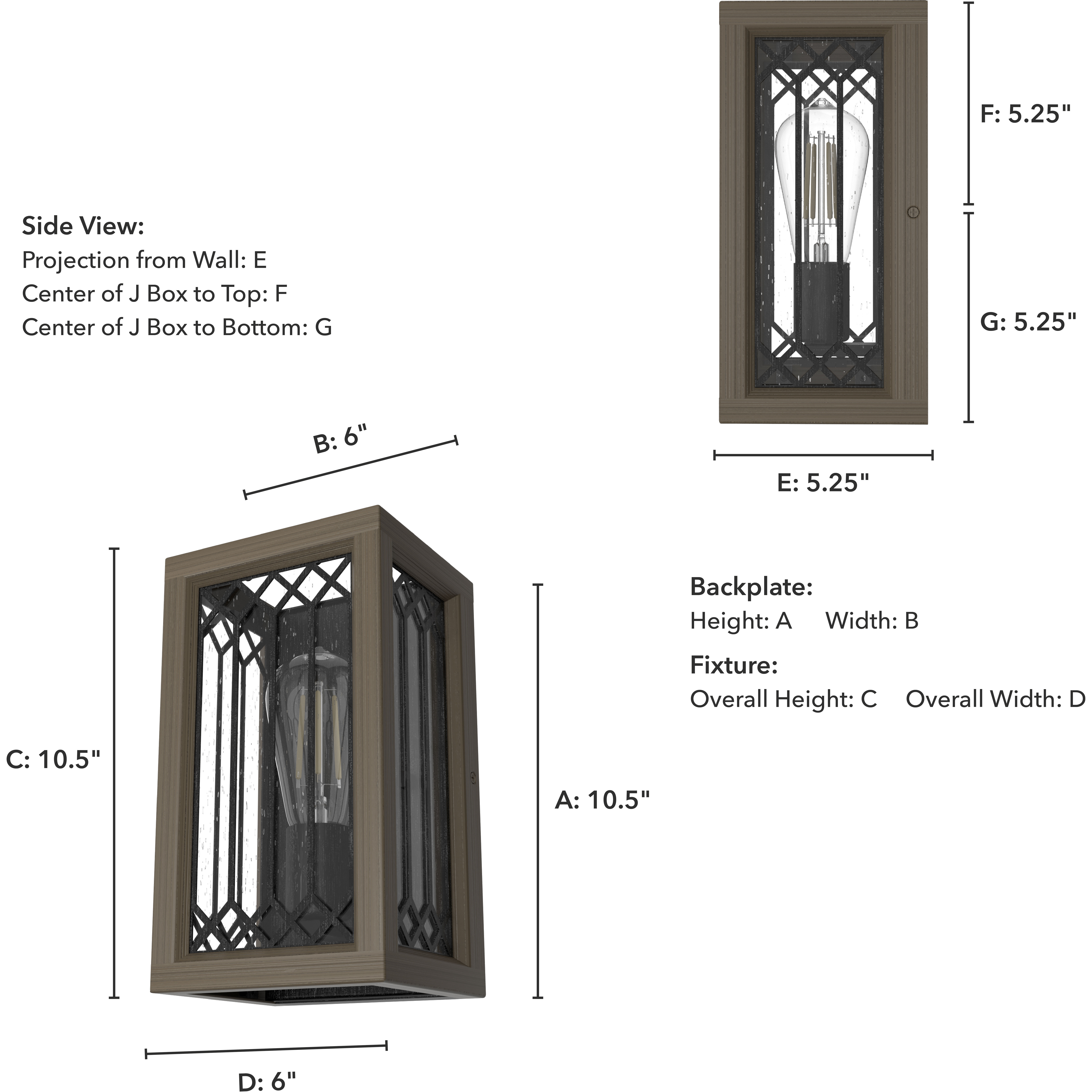 Chevron 1 Light 6 inch Rustic Iron and French Oak Wall Sconce Wall Light