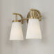 Drake 2 Light 14 inch Aged Brass Vanity Light Wall Light
