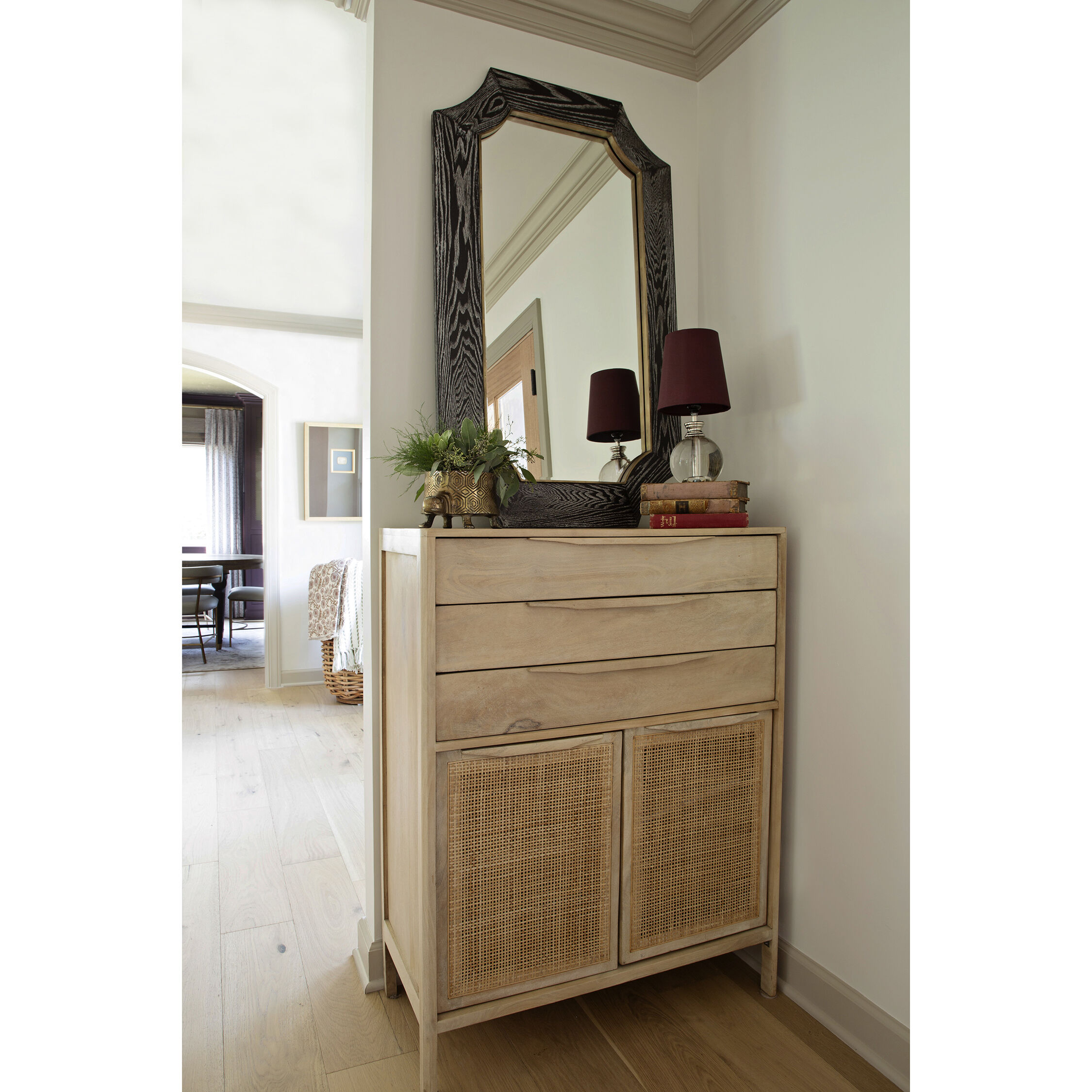 Farra 44 X 26 inch Cerused Black with Weathered Brass Wall Mirror, Varaluz Casa