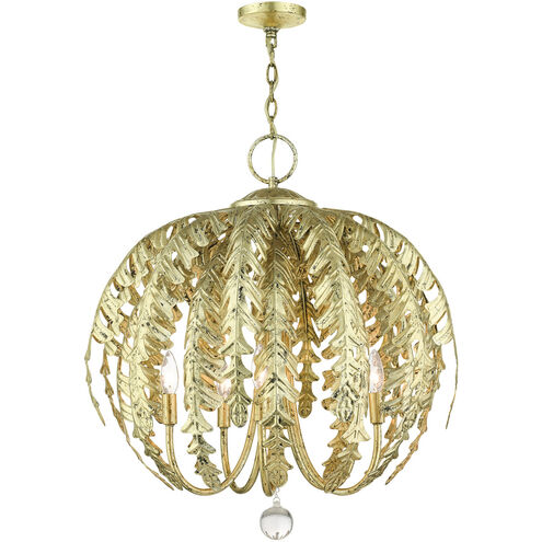 Acanthus 5 Light 26 inch Winter Gold Chandelier Ceiling Light