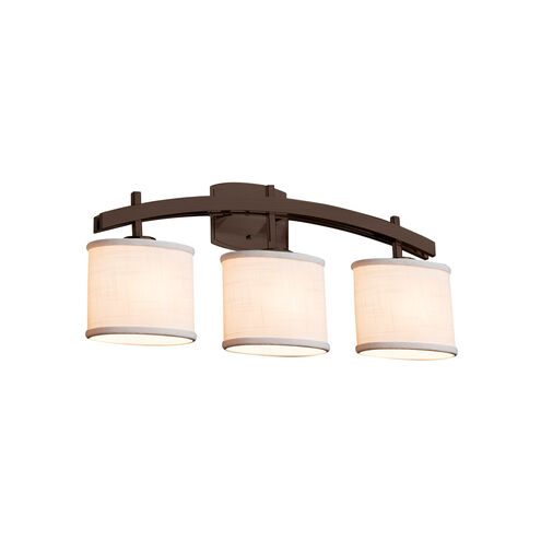 Textile 3 Light 25.5 inch Polished Chrome Vanity Light Wall Light in White, Square with Flat Rim, Incandescent
