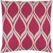 Somerset 22 X 22 inch Bright Pink and Ivory Throw Pillow