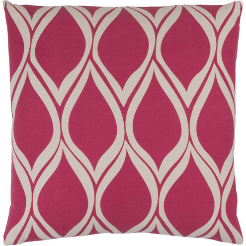 Somerset 22 X 22 inch Bright Pink and Ivory Throw Pillow